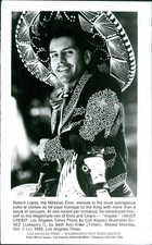 1989 Robert Lopez Mexican Elvis Cultural Costume Homage King Vintage 5X7 Photo