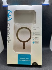 Speck - Presidio Lux Case with MagSafe for iPhone 17 Pro Max - Clear/Gold