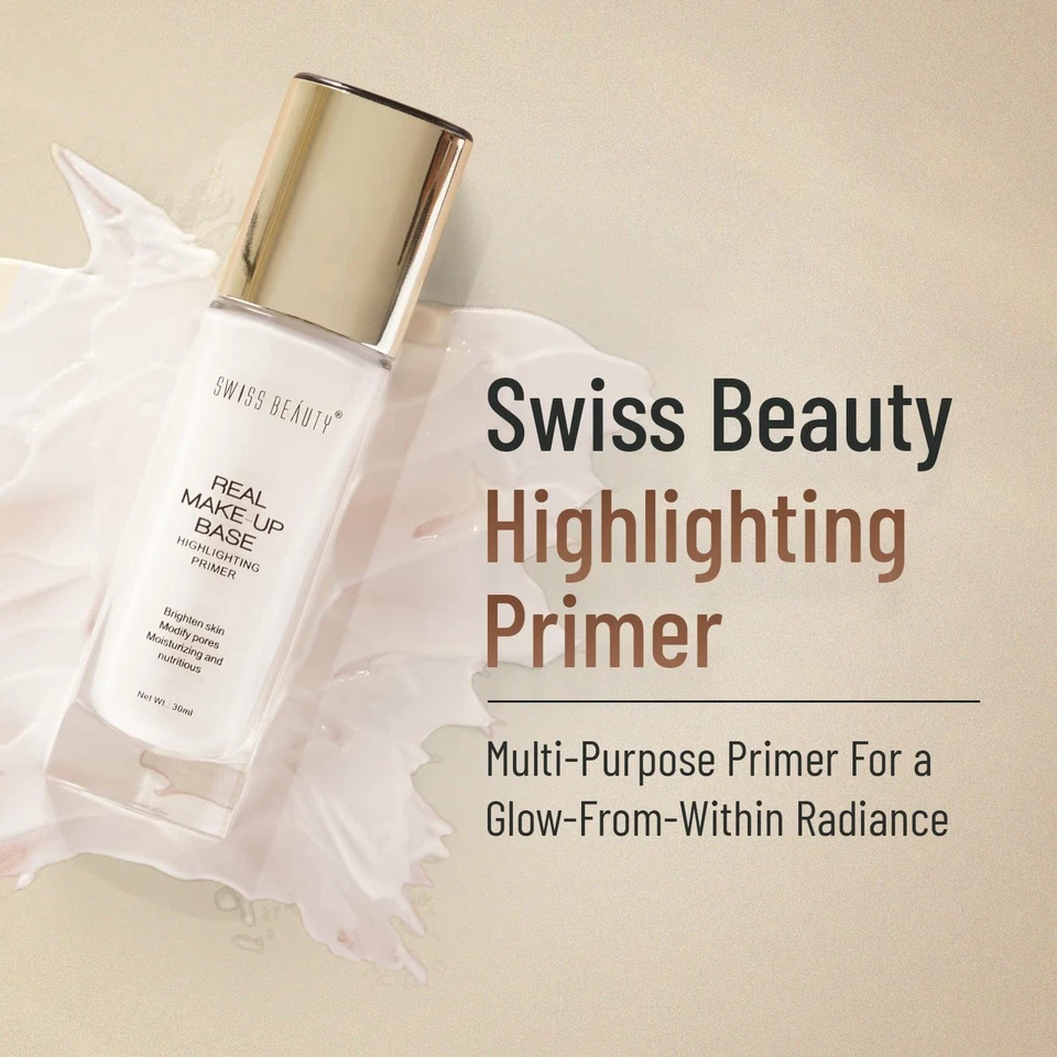 Swiss Beauty Echt Make-Up Hightlighting Primer 02 Golden Tönung, 32ml - Bild 3 von 4