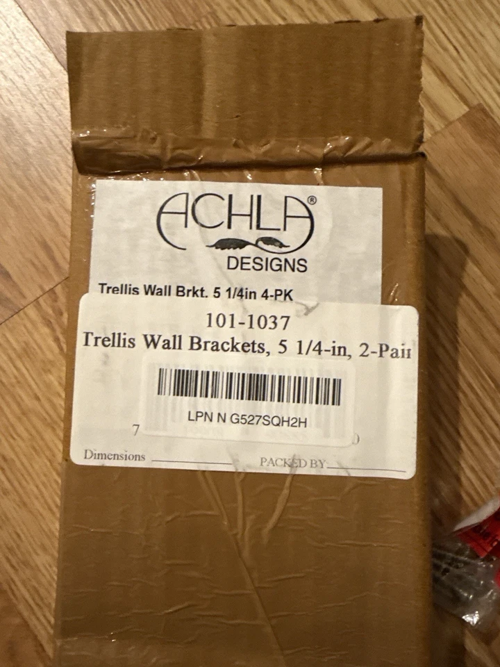 Achla Trellis Wall Brackets 5.25” – Set of 4 – Black - Image 3 of 3