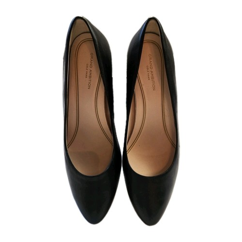 Cole Haan Womens Grand OS Ambition Wedges Size 7.5 B Black Leather Dress Shoes - Picture 17 of 18