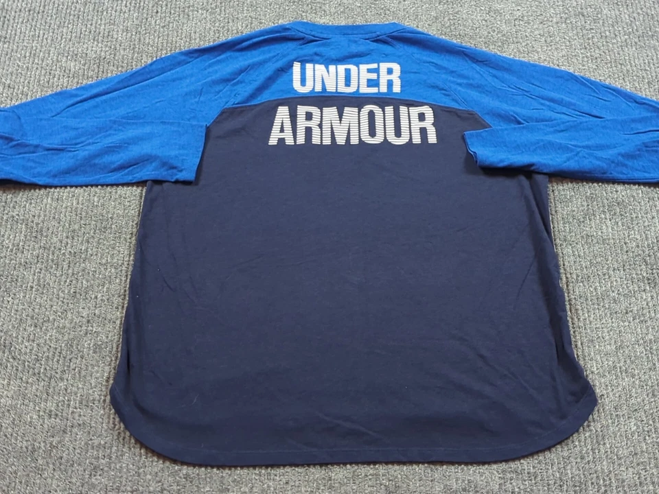 Camisa Under Armour para mujer grande azul holgada manga larga equipo térmico Foto 4 de 4