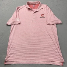 Cornell Big Red Polo Shirt Mens Large Johnnie O Featherweight Lacrosse NCAA Logo