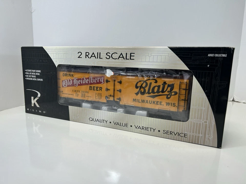 K-LINE #K742-80364 BLATZ BEER 40' WOOD-SIDED REEFER #24113 (2-RAIL) NEW - Image 2 of 4