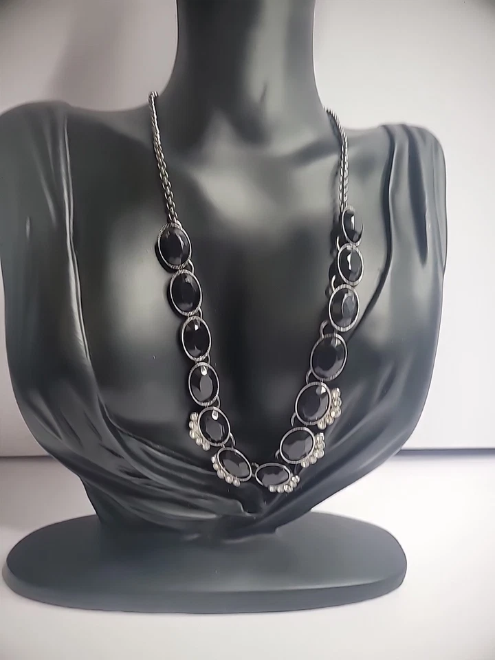 Винтажный бисером серебряного тона ожерелье коралл серый камни ювелирных изделий костюм - Изображение 2 из 4