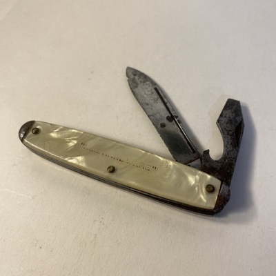 #ad Vintage Pocket Knife Camco Ace Hardware Marbled Celluloid $20.96