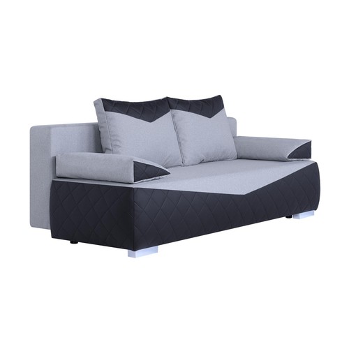 Boxspringsofa - schwarz-silber - Karosteppung - Dauerschläfer Sofa Couch - Bild 10 von 10