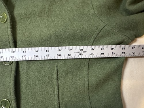 Talbots Blazer Coat Womens M/L Green Wool Alpaca Blend Button Front - Picture 6 of 8