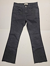 Naning9 Pants Women Large Black Denim Jeans Button Zip Stretch Straight Fit