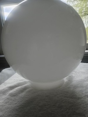Vintage White Glass Globe Lamp Shade 10'' Round 4'' Fitter MCM