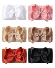 6PCS Baby Girl Headbands Ribbon Bow Nylon Hair Accessories for Infants, Newb...
