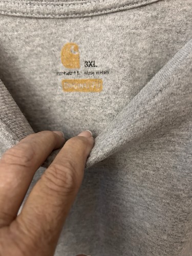 Vtg Carhartt Heather Gray Pocket Tee 3XL Loose Fit - Picture 5 of 8