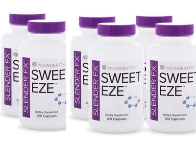 Youngevity Slender Fx Sweet Eze 120 capsules 6 Pack Dr. Wallach - FREE SHIPPING