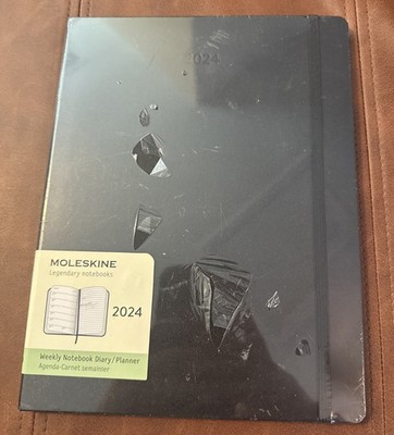 Moleskine 2024 Weekly Planner 12M Extra Large Black Hard Cover 7.5 x 10