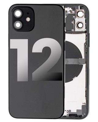 Back Housing W/ Small Components Pre-Installed Compatible For iPhone 12 Graphite