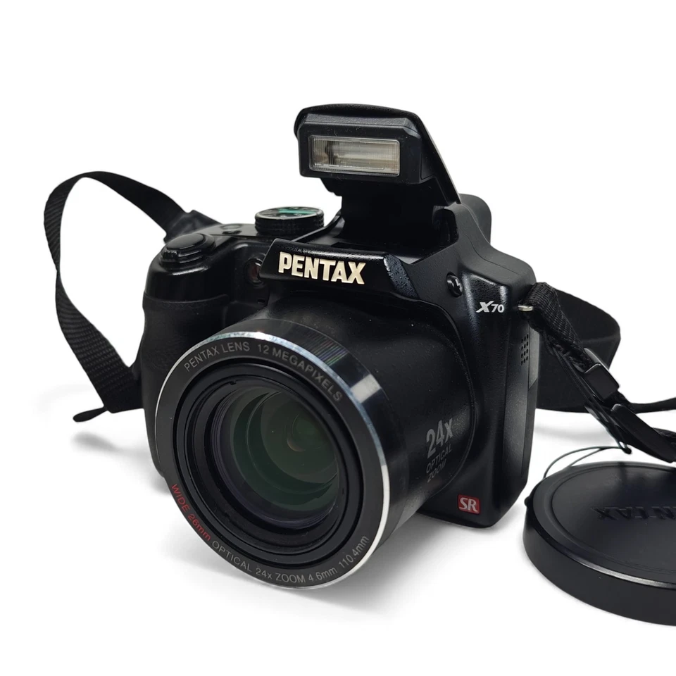 Pentax X70 Digital Bridge Camera 12MP 24x Zoom Black + Charger - Image 4 of 4