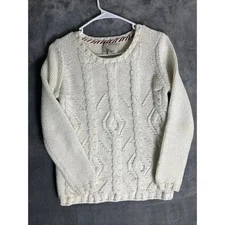 Banana Republic Size M Heritage Chunky Cable Knit Sweater Fisherman Wool Blend