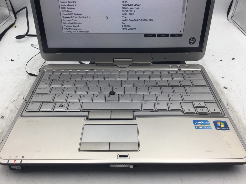 HP EliteBook 2740p - 12" - INTEL I5 2520 - 4GB RAM -BOOTS TO BIOS -READ DESC- BB - Image 3 of 4