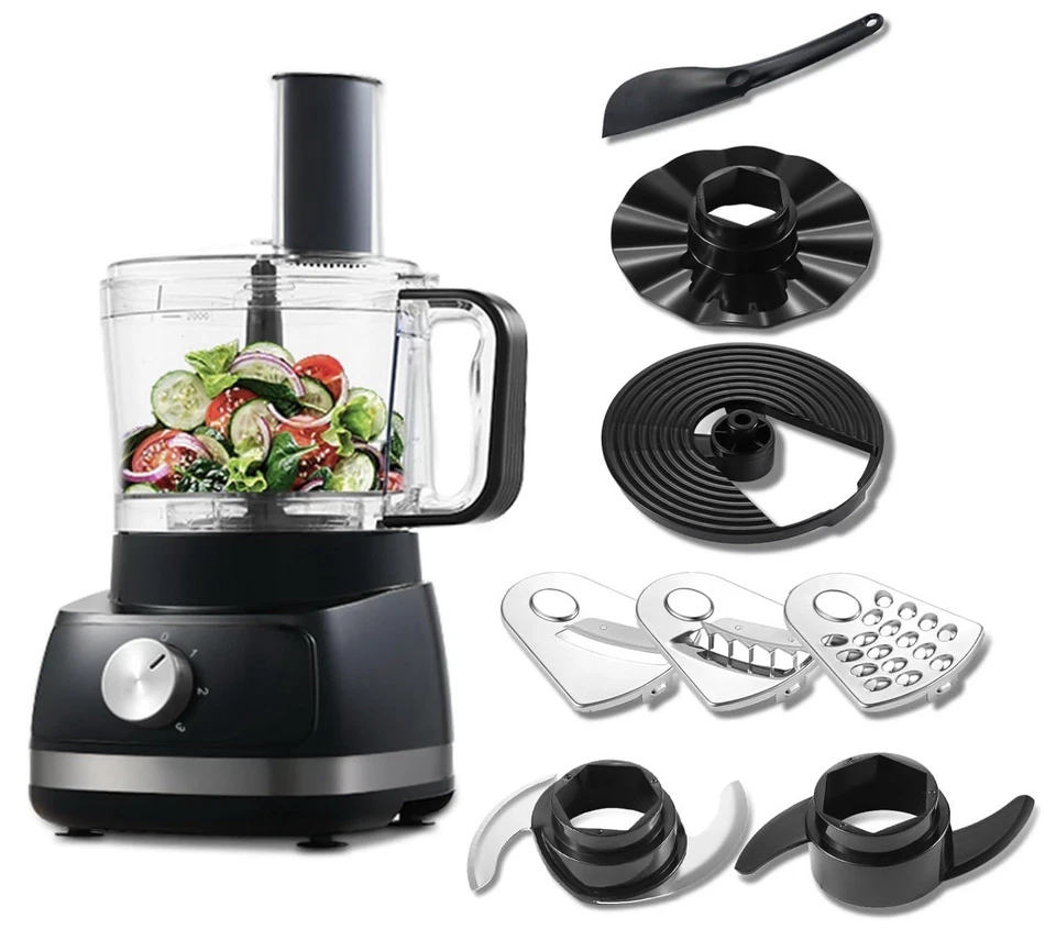 New TopStrong  5 in 1 800W Food Processor Chopper 2L 3-Speed  Black - Image 2 of 4