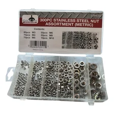 Goliath Industrial 300pc Metric Stainless Steel Nut Assortment ~ SSMN300