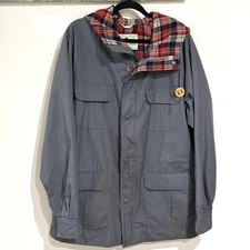 Vintage EMS Jacket Mens Blue Flannel Lined Parka Eastern Mountain Sports XL