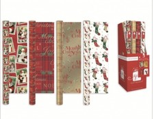 Job lot bulk 50 rolls 4m Christmas Xmas festive wrapping paper gift wrap Present