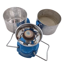 VTG Butane Camping Stove w/ Dual Aluminum Pots & Carry Strap Portable Cook Set