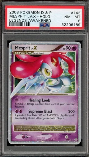 Pokemon Mesprit Lv.X Legends Awakened Holo Ultra Rare #143 PSA 8