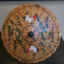 Vintage Chinese Paper Parasol Umbrella Good Condition
