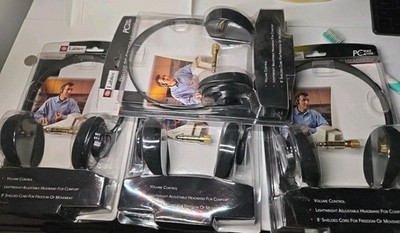 Labtec C-110 Deluxe Multimedia PC Stereo Headset with 3.5 mm gold jack 4pack 