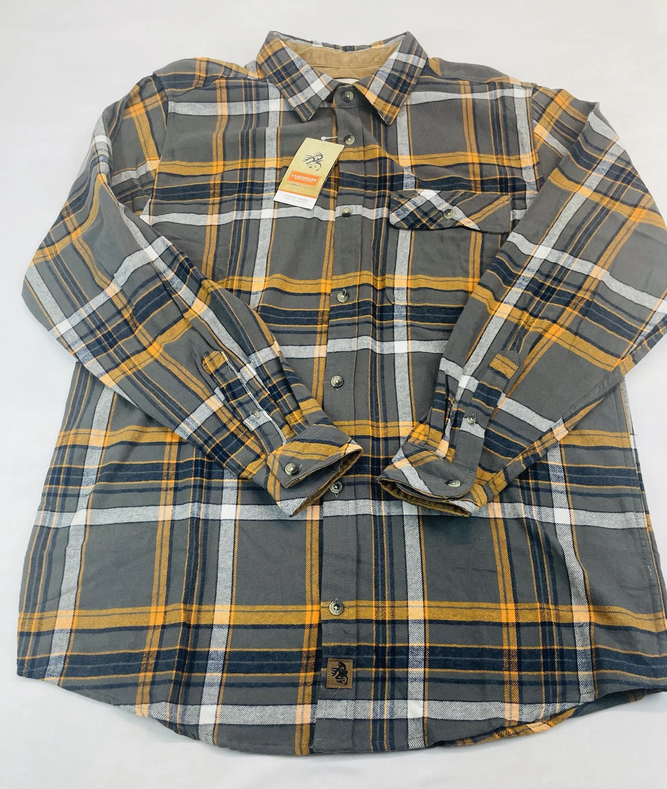NEW Legendary Whitetails Buck Camp Rustic Outdoor Plaid Flannel Shirt Mens LT