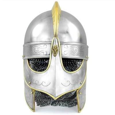 Medieval Barbuta Visored Brushed Steel Knights Templar Crusaders Armour Helmet