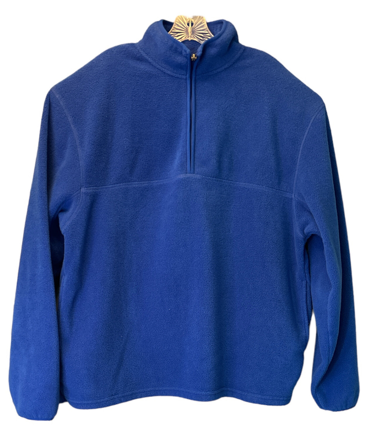 VINTAGE Russell Men’s Large Royal Blue Pullover Therma Power Fleece 1/4 Zip