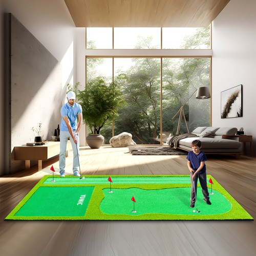 Yunic Golf Putting Green Professional Mat for Home Office Backyard - Picture 17 of 40