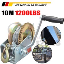 Handseilwinde 1200LBS 10m Drahtseil 3,6:1  Greifzug Handseilzug Forstseilwinde