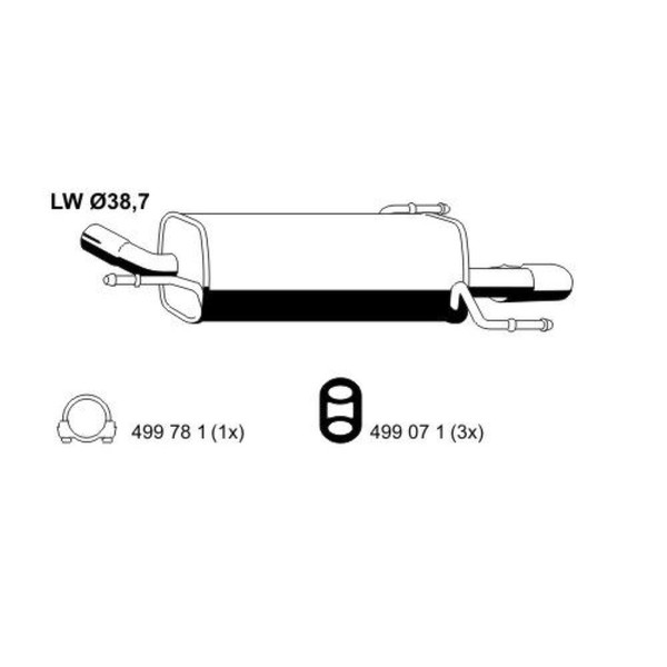 Ernst EndschalldäMpfer SchalldäMpfer Passend FüR Opel Corsa C 1.0 011228-image