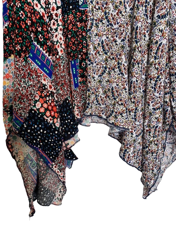 Camiseta sin mangas caballete para mujer mediana patchwork correa de espagueti ajustable Foto 3 de 4