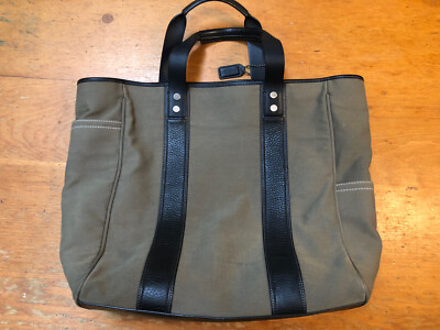 COACH Heritage Signature Utility Tote PVC / Leather K1361 Gray / Black COACH Signature Logo Tote Purse Bag Black & Silver/Grey  main image 3