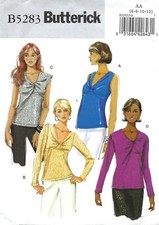 Butterick B5283 Twist Front Tops with Sleeve Variations Sz 6-12 UNCUT Pattern