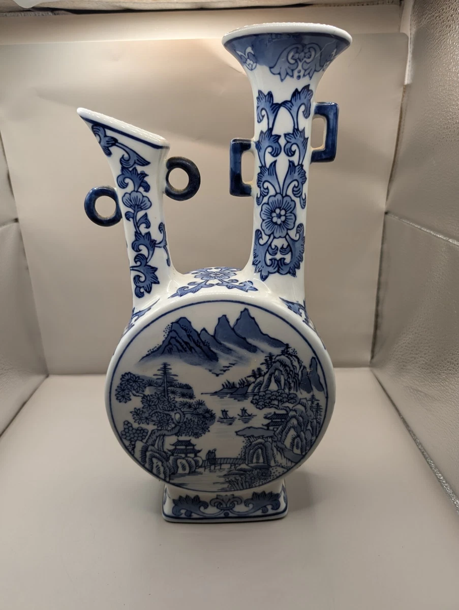 陶瓷蓝色复古原创中国风花瓶| eBay