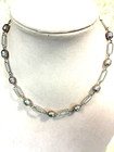 HONORA TWIST LINK & GRAY CULTURED PEARL NECKLACE, STERLING SILVER 18" (M4788-52)