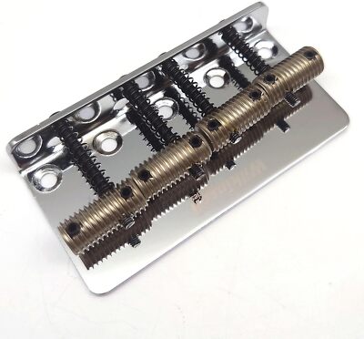 4-String Fixed Bridge 57mm Threaded Saddles Chroume for Jazz Bass Guitar Parts