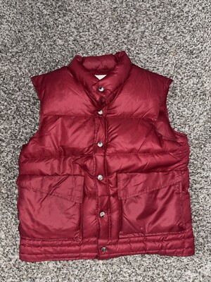 Vtg 1970s Holubar Quilted Puffer Mountaineering Vest Jacket Camp Outdoor Red Med