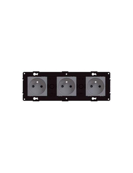 Prise Arnould Espace Evolution 3x2P+T finition magnésium d'exception 16A