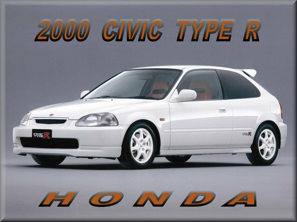 2000 Honda Civic Type R coupe White, Toolbox - Refrigerator Magnet