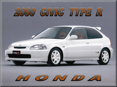 2000 Honda Civic Type R coupe White, Toolbox - Refrigerator Magnet