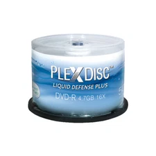 50 PC PlexDisc 16X 4.7 GB DVD-R Water Resistant White Inkjet Printable 632-C14