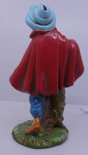 VINTAGE FONTANINI PAPER MACHE SHEPHERD WITH HORN, FLUTE NATIVITY FIGURE, 12-IN. - Picture 7 of 10