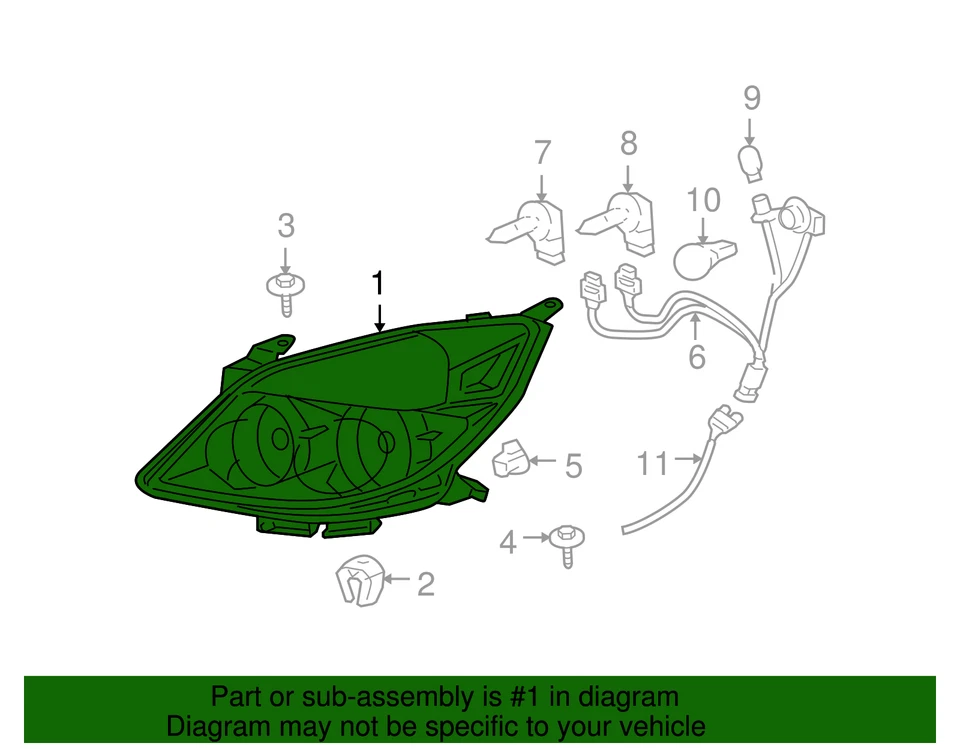 2007-2009 Genuine GM Saturn Aura Passenger Side Headlamp Assembly 25854633 - Image 4 of 4