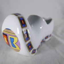 Vintage Dutch Clog Style Ashtray Porcelain Ceramic Brazil Made Post Modern
